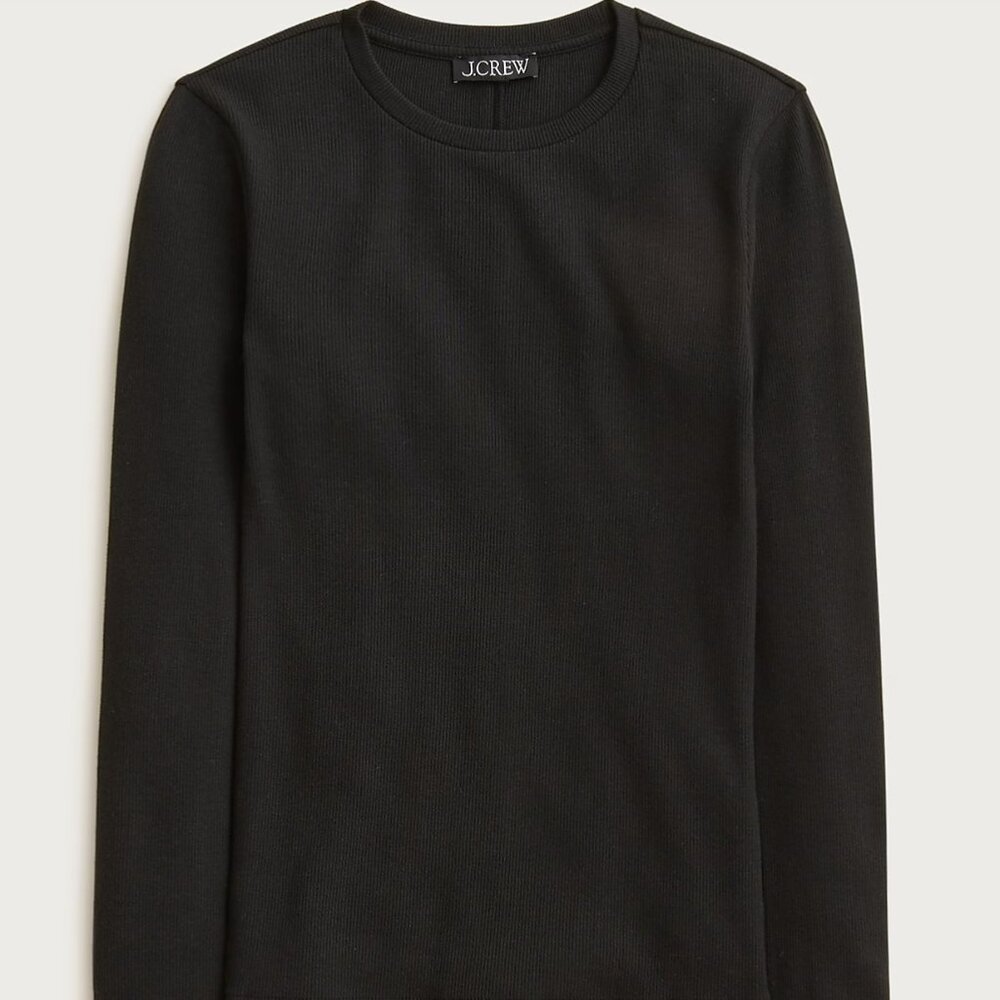 NEW NWT J. Crew Perfect rib long-sleeve T-shirt Color: Black